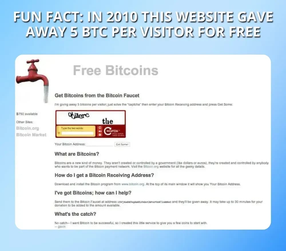 2010年,本网站曾向BTC 访客免费赠送BTC
