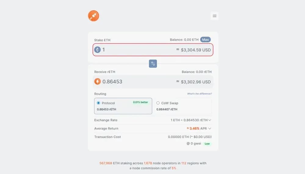 RocketPool Liquid Staking