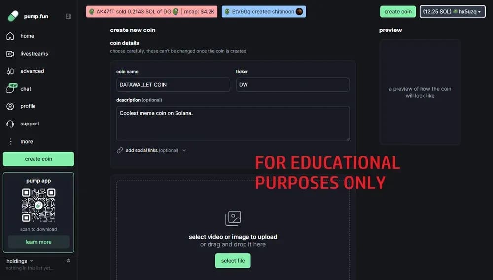 Cómo crear una moneda en Pump.fun