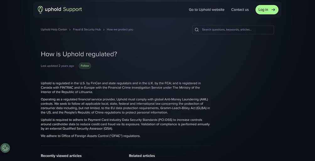 Uphold Licenses and Regulations