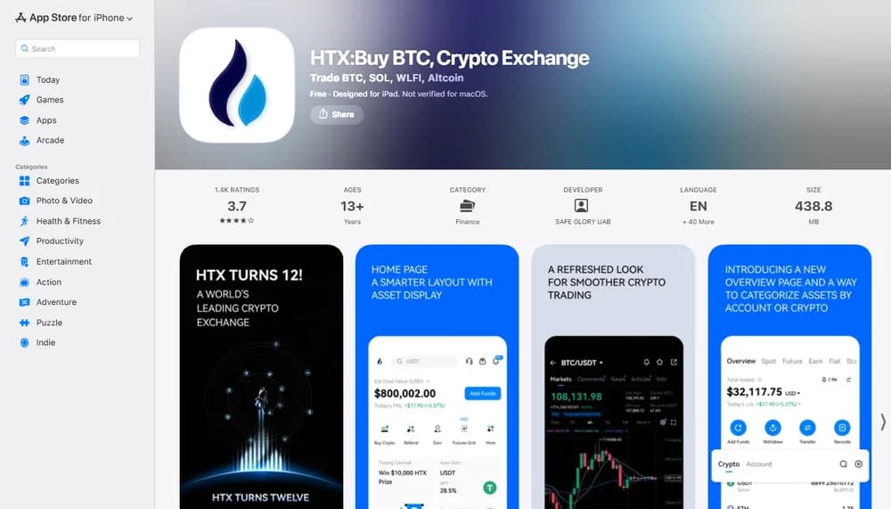 Apple App Store sobre HTX enApple App Store deApple App Store