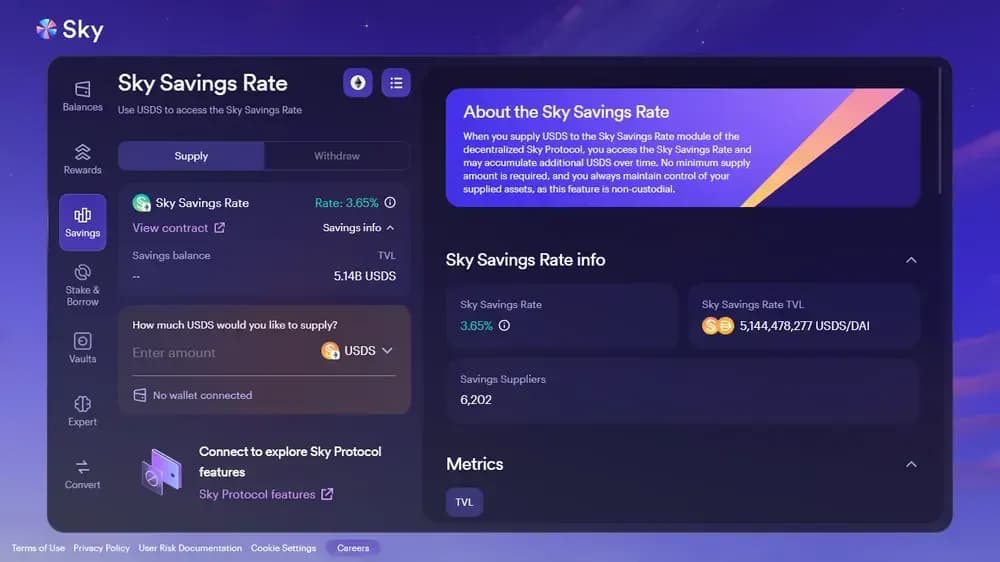 Sky Lending Stablecoin Yield