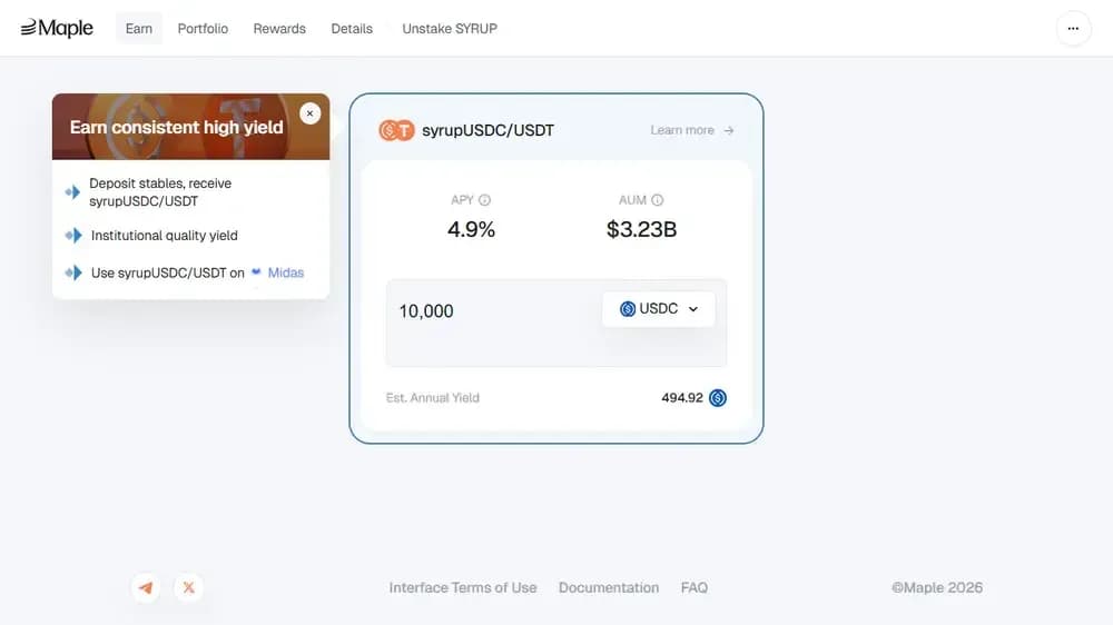 Maple Finance Stablecoin Yield