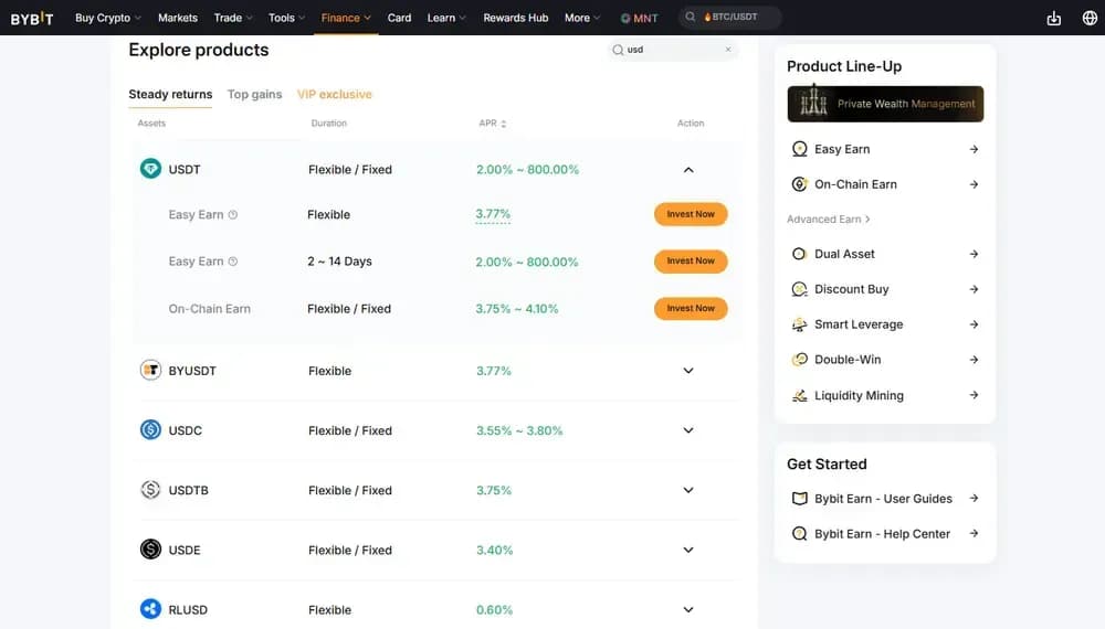 Bybit Stablecoin Interest Rates