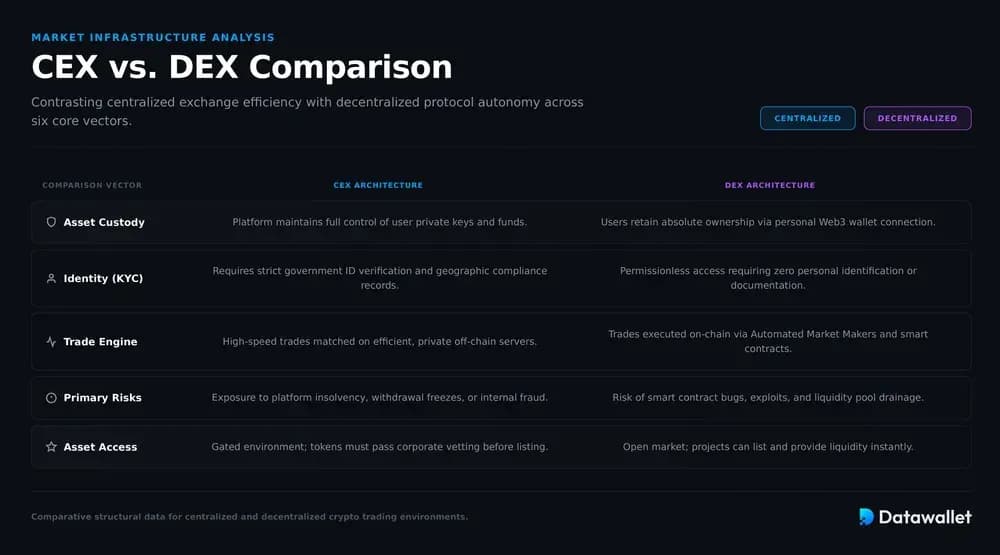 CEX vs. DEX Comparison