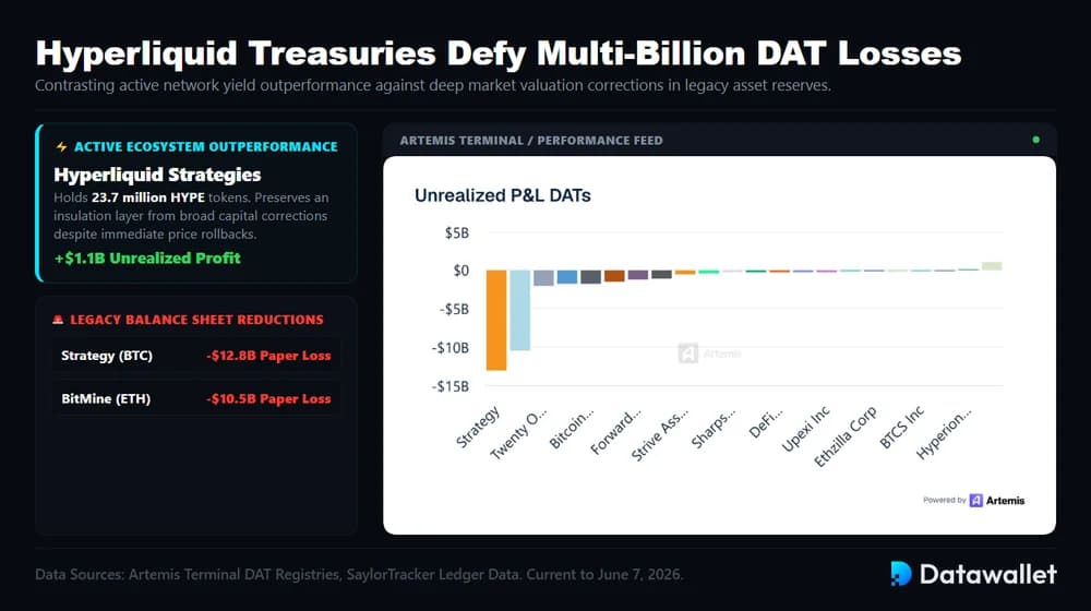 Hyperliquid Treasuries Defy Multi-Billion DAT Losses