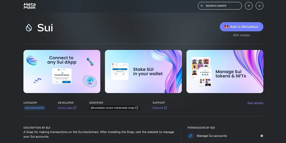 Add Sui to MetaMask