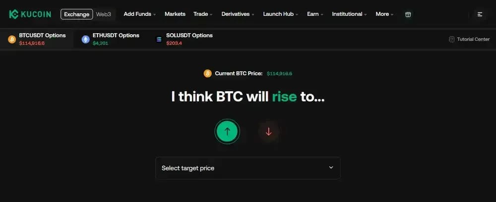 Opciones de KuCoin