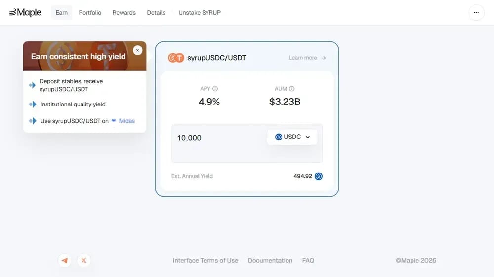 Maple Finance Stablecoin Yield