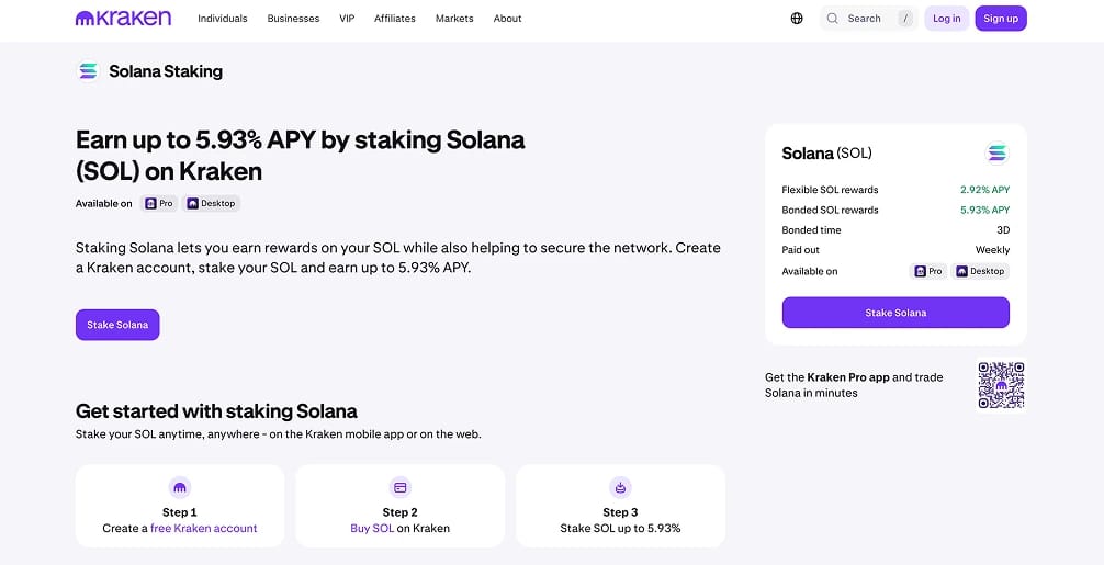 Kraken Solana Staking