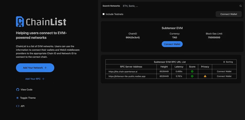 Comment ajouter Bittensor EVM à MetaMask