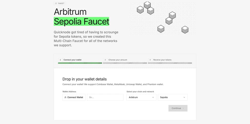 Obtenir des jetons testnet Arbitrum depuis un faucet