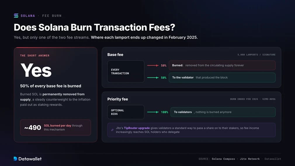 Solana brûle-t-elle les redevances de transaction ?